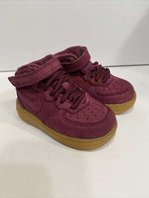 Nike Air Force 1 AHO756-600 Unisex Night Maroon Suede Sneakers Size 5c