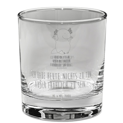Ginglas Axolotl Hurra - Geschenk Lurch Gin Glas mit Sprüchen Gin Glas Molch