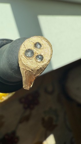 Talking Tree Clay and Stone Signet 14k gold and rose cut grey diamond ring $2200 - Picture 10 of 14