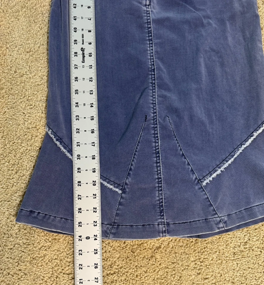 Louie Anthropologie Corduroy Skirt Size 2 – Blue Grey Trumpet Hem – Boho Y2K - Image 4 of 4