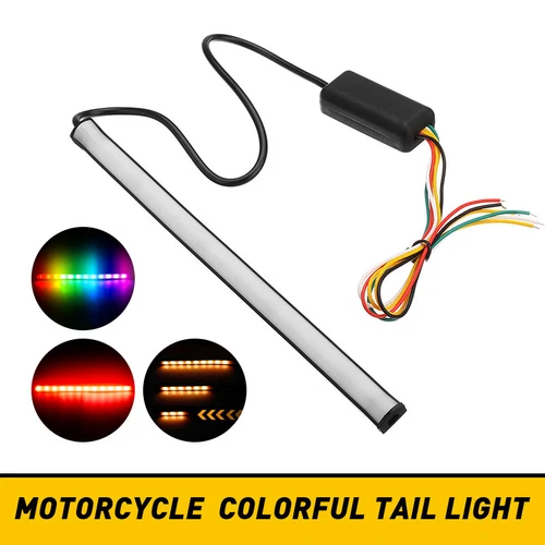 Motorcycle Flexible LED Rear Brake Light Strip Indicators Cafe Racer Seat Hoop