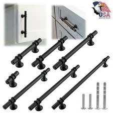 Black Modern Kitchen Cabinet Handles T Bar Pulls Drawer Hardware Stainless Steel