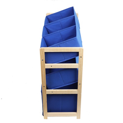 Wooden Kids Children Toy Storage Rack shelf with 6 Bags tidy Organizer Playroom - Picture 11 of 17
