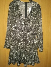BN Missguided Satin Frill Tea Dress - size 10