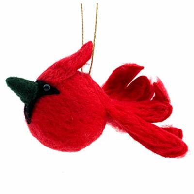 Fat Red Cardinal Christmas Tree Ornament 5.5'' Gift Bird