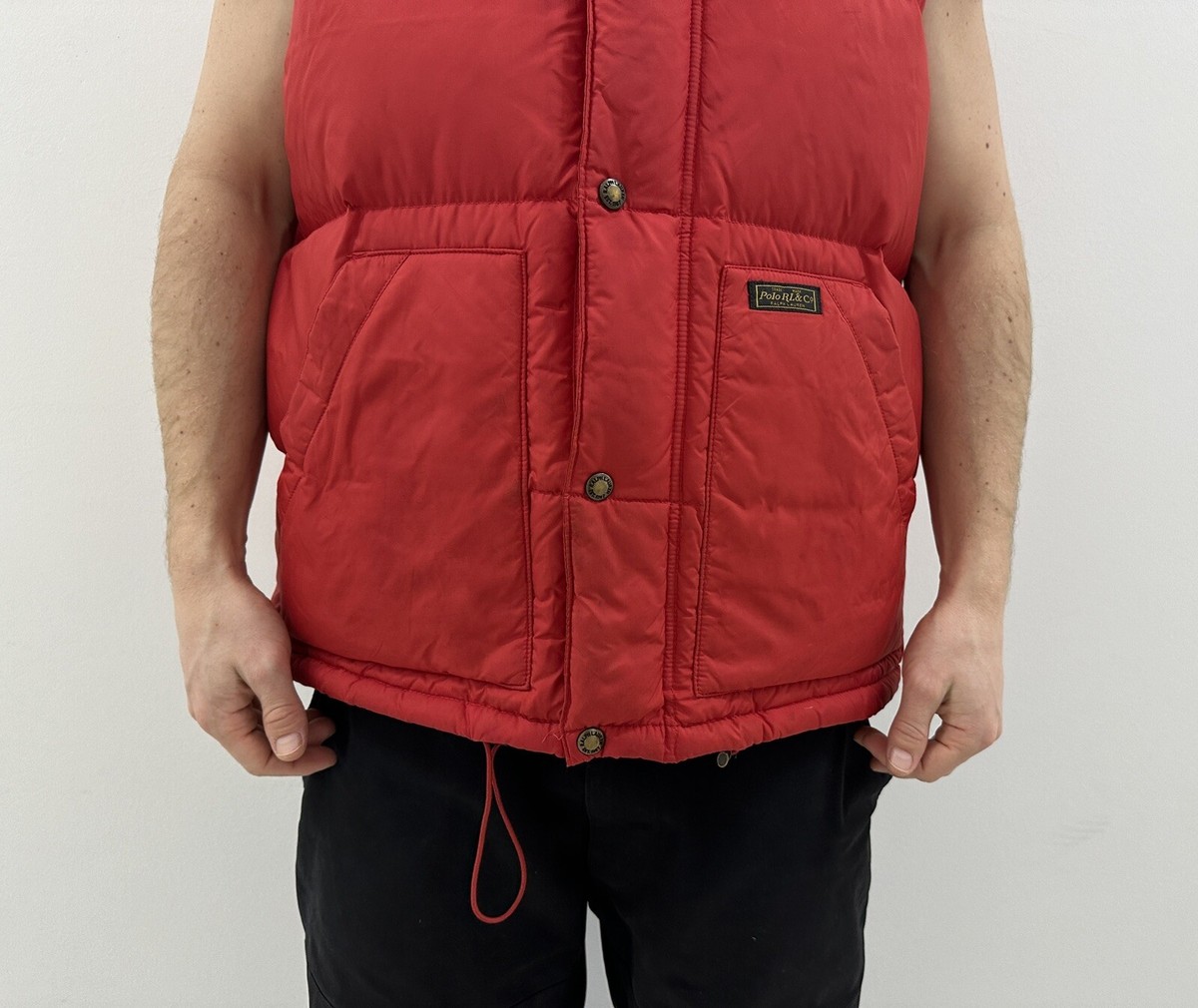 Vintage Polo Ralph Lauren Down Puffer Vest Mens Red size L | eBay