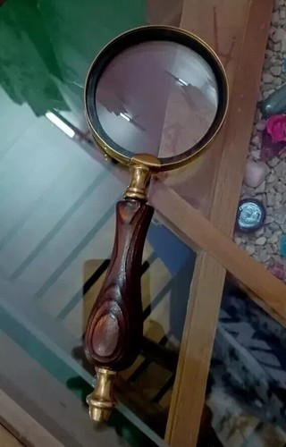 Loupe Ancienne En Laiton - Magnifying Glass Vintage Dollond London - 9,5 & 5 Cm - Fait Main