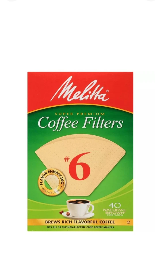 Filtros de café de cono Melitta #6, marrón natural sin blanquear, lote de 3 40 unidades  Foto 4 de 4