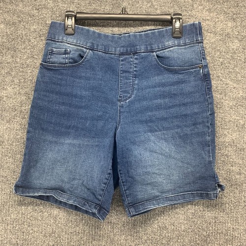 DKNY Shorts Womens Medium Blue Jean Denim Medium Wash Stretch Pull On Pocket 32