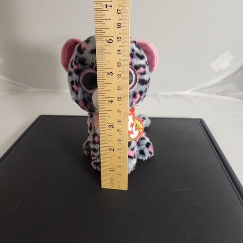 Ty Beanie Boos With Hangtag Tasha The Leopard Pink & Grey 6” Stuffed Toy Plush - Picture 5 of 5
