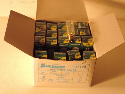 BULBRITE 707125 25W 120 VOLT T6 CLEAR CANDELABRA BASE QTY: 19 - Picture 3 of 3
