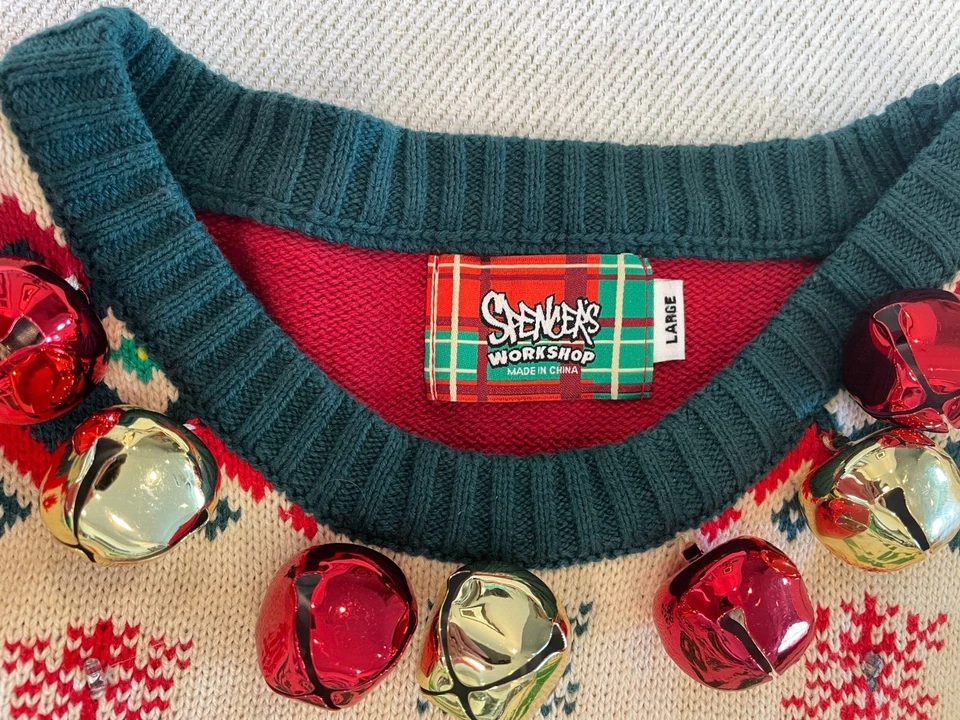 Spencer’s Workshop Light-Up I Christmas Harder Than You Ugly Christmas Sweater L - Image 2 of 4