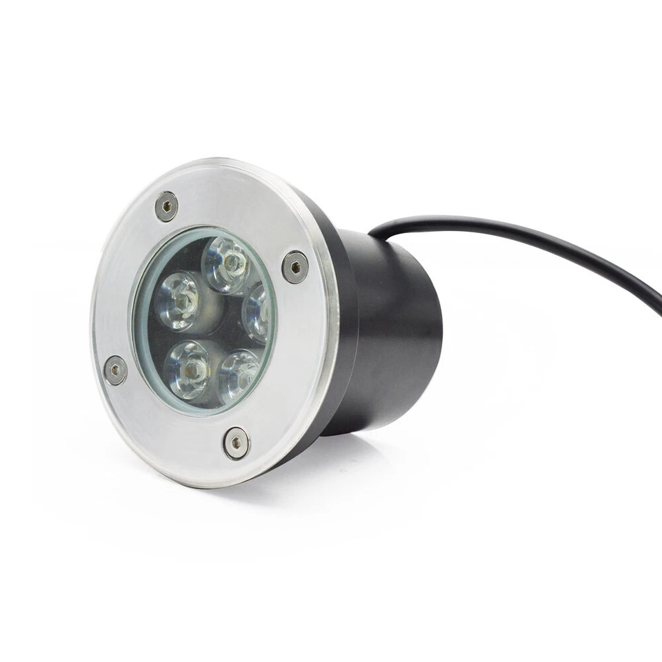 4 peças luzes LED no solo poço jardim externo jardim jardim paisagem luz 6000K 12V 5W - Imagem 3 de 4