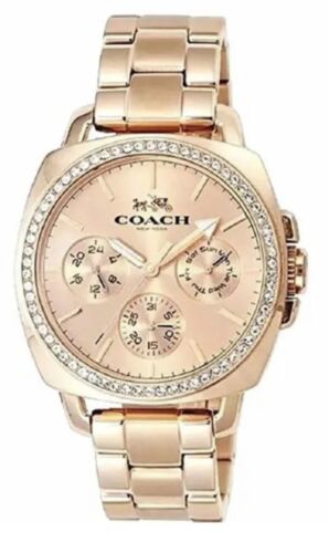 Montre femme Coach neuve cadran or rose or rose acier inoxydable 14503131 - Photo 1 sur 2