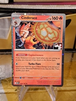 Cinderace Holo Pokemon Prize Pack Series 8 Promo Pokemon Card NM/LP
