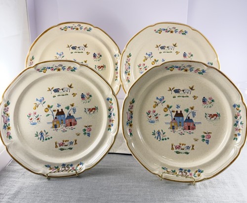 Heartland International China Co. (4) Dinner Plates 7774 Japan Farmhouse NICE!!