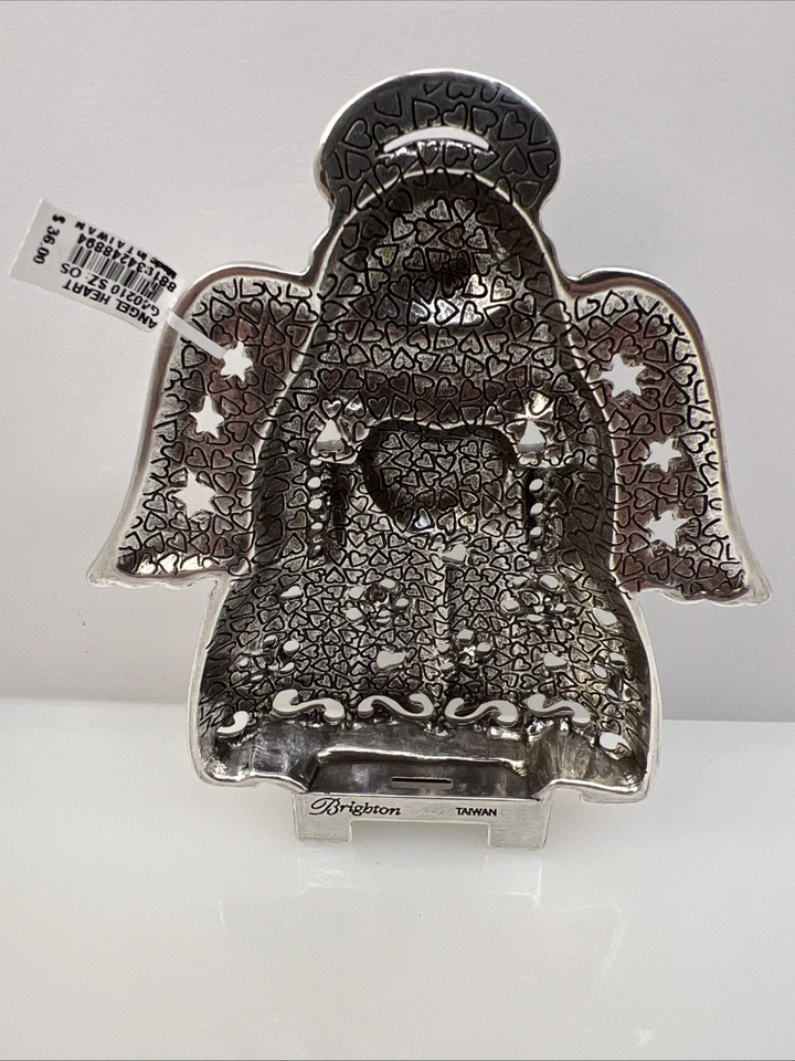 CUBIERTA CORAZÓN ÁNGEL enchapada en plata Brighton SOLO para luz nocturna retirada nueva con etiqueta Foto 2 de 4