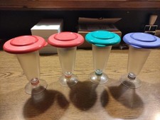 Tupperware Venezia hohe Dessert Eis Becher inkl. Deckel grün lila 2xrot 200ml