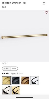 TWO 10  Rejuvenation Rigdon Drawer Pulls Aged Brass