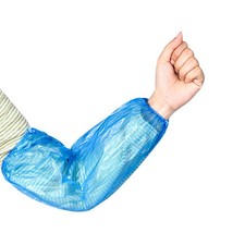 Greenour Pack of 100 Disposable Arm Sleeves Waterproof Durable 16 inch, Blue