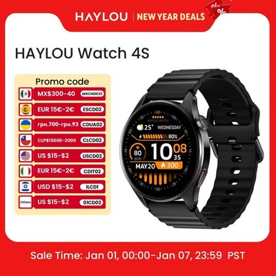 HAYLOU Watch 4S GPS Smartwatch 1,43'' HD AMOLED Display 5 Satelliten GPS Positionen
