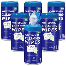 6 Pack 420 Pcs Whiteboard Cleaning Wipes Disposable Whiteboard Dry Erase Wipe...