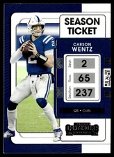 2021 Panini Contenders Ticket Carson Wentz Indianapolis Colts #41