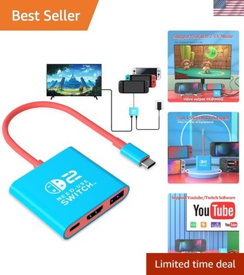 Upgrade to Portable Nintendo Switch 2 Dock - 4K/60Hz Output & Multiple Ports