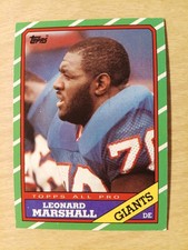 1986 Topps Leonard Marshall #148 (RC) Rookie Card EX-NRMINT COND SEE PICS. rookie card picture