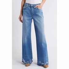 Re/Done Mid Rise Palazzo Jeans Minerva Destroy Wide Leg NWT 27 Designer Denim