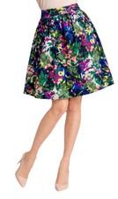 NEW J Crew Skirt Size 10 Vibrant Abstract Floral Print Lightweight Easy Care JC