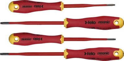 Felo Schraubendreher Satz 4-teilig ERGONIC VDE E-Slim 417 Torx T 10 - T 25