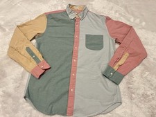 J. Crew The Broken in Oxford Mens Medium Slim Colorblock Organic Cotton Green