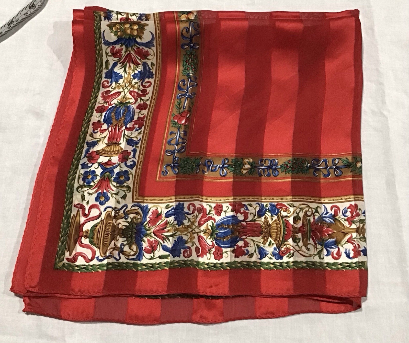 Echo 100% Silk Pattern Square Scarf 20” Scarlet P… - image 6