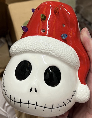 Disney Nightmare Before Christmas Jack Skellington Santa Head Figurine 5''