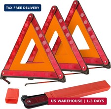 DASBET Emergency Warning Triangles 3 Pack Roadside Safety Triangle Foldable Wa
