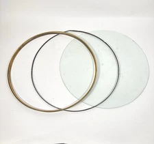 Antique 18'' Seth Thomas Regulator Clock Glass & Brass Collar & wood  insert