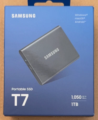Samsung T7 1TB Portable SSD EXTERNAL HARD DISK DRIVE HDD - GREY NEW SEALED