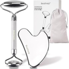 Face Roller Gua Sha Tool Set Stainless Steel Facial Massage Roller Kit