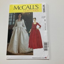 McCall's 7965 Size 6-14 Colonial Victorian Dress Costume Uncut Factory Folds