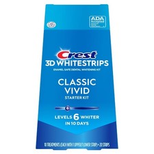 Crest 3D Whitestrips Classic Vivid Starter Kit 10 Treatments 20 Strips-01/2028