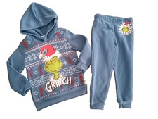 Grinch 2 piece blue hooded toddler sweat suit size 3T NWT