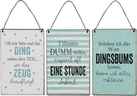 3Er Set Blechschilder H15Cm Lustige SprüChe Bunt Wandbild Wanddeko Deko Schilder
