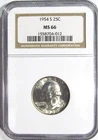 1954-S WASHINGTON Silver Quarter NGC MS 66