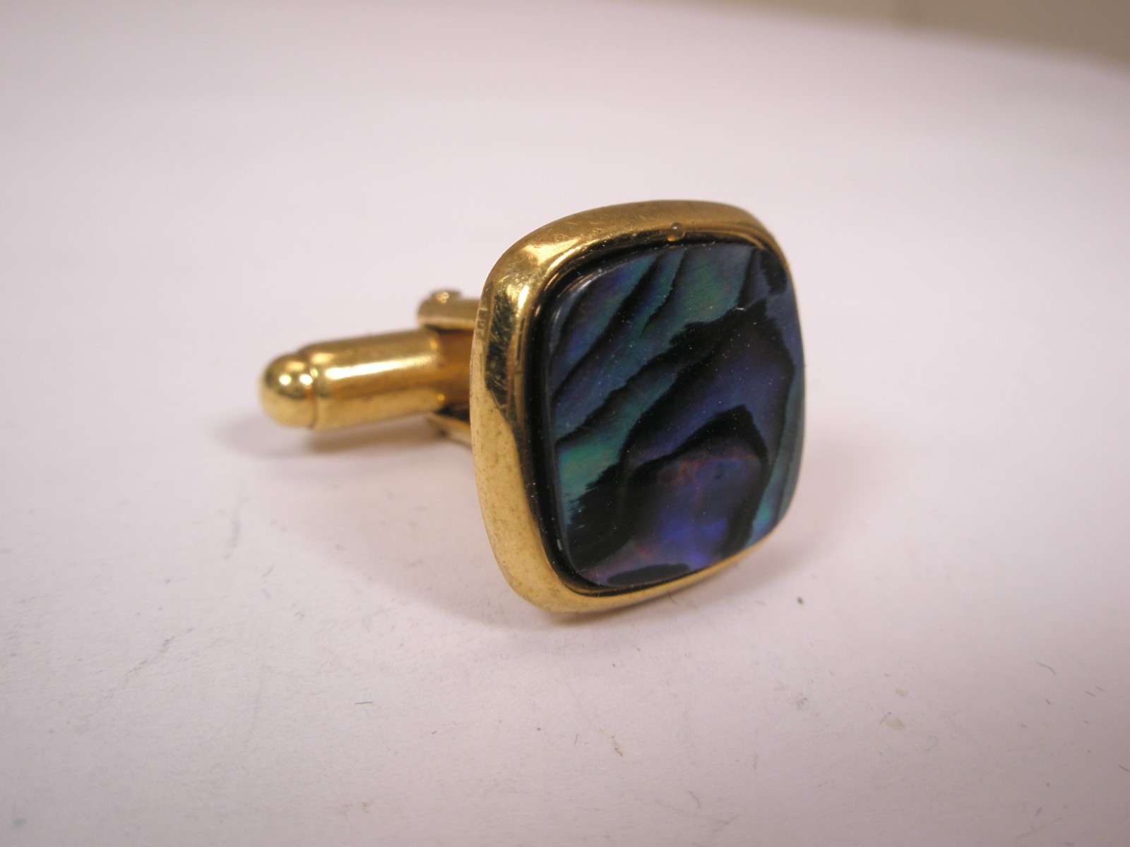 Abalone Shell Square SINGLE Vintage Cuff Link rep… - image 3
