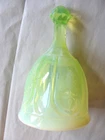 Vintage FENTON Yellow Opalescent Glass Grapes & Vine Pattern Bell