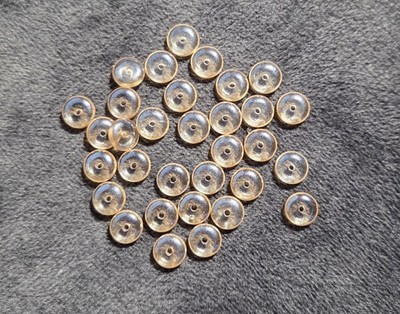 24 pcs Czech Pressed Glass Topaz Disc Bead 6 mm