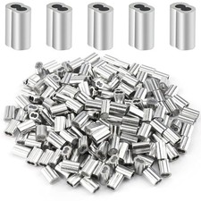 200 Pcs Aluminum Crimping Loop Sleeve 1/16", Cable Ferrule Wire Rope Sleeves Loo