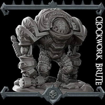 CLOCKWORK BRUTE Construct Resin 3D Printed Fantasy Miniature D&D Tabletop RPG