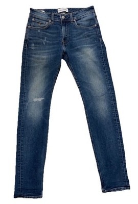 Calvin Klein Herren Jeans Taper Slim 29 32 Blau Hose Pants Bequem Elasthan Top  